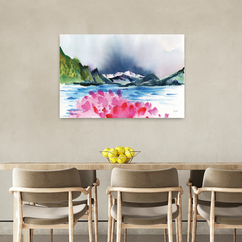 Art mural abstrait contemporain Moody Cove, H 24 po x l 36 po
