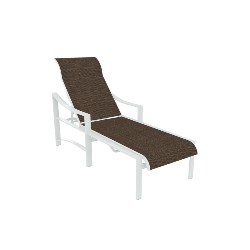 Kenzo Outdoor Metal Chaise Lounge, Mia II, Snow