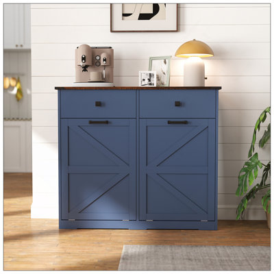 Armoire poubelle double inclinable Farmhouse Blue