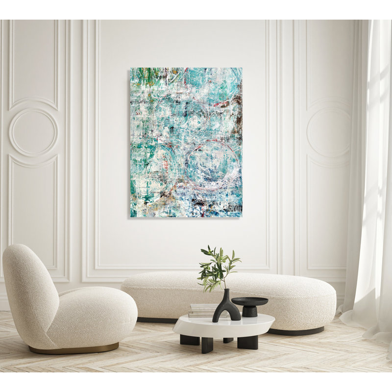 Big Green On Giclee Canvas Hand Embellished Art, 61.5" H x 41.5" W x 1.75" D, White Framed Canvas