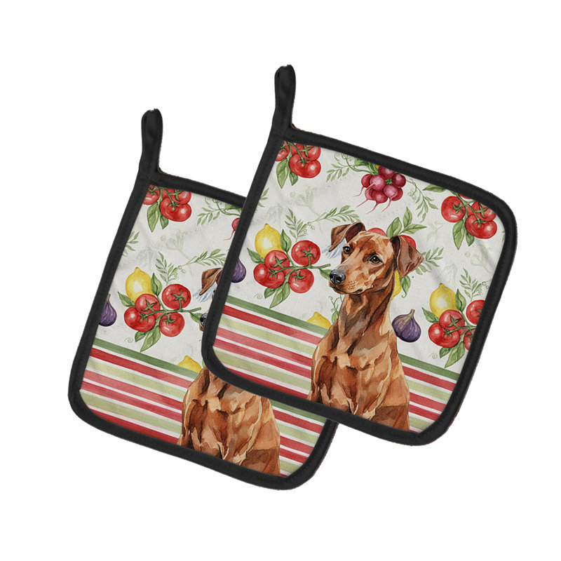 Paire de supports à casseroles rouges et rouges Pinscher