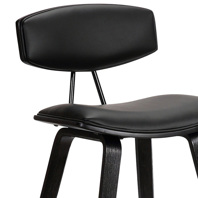 Chaise à dossier bas avec repose-pieds, Tabouret de comptoir (siège d'une hauteur de 25,5, Noir
