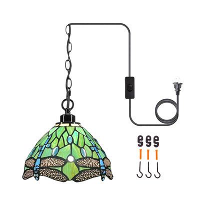 Mini-luminaire suspendu en verre coloré Tiffany