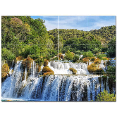 Murale en céramique satinée 6 "x 6" Waterfalls Photo