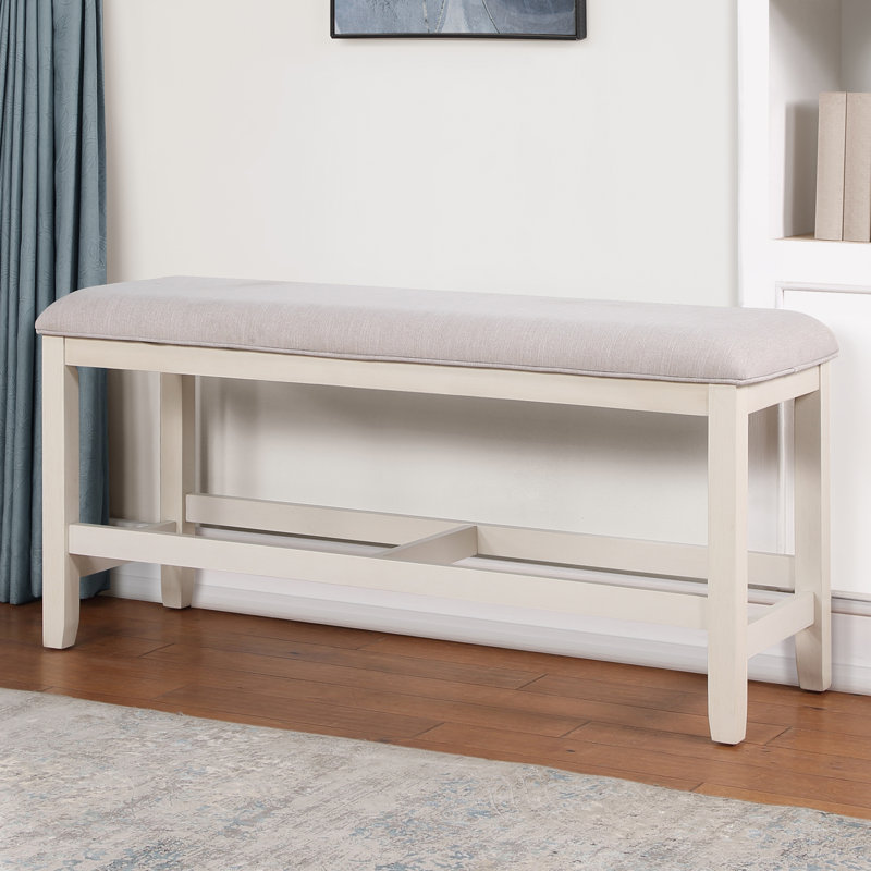Banc rembourré Knauss, Blanc lait / crème