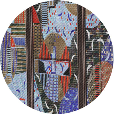 Tapis brun/vert/gris à tisser électrique