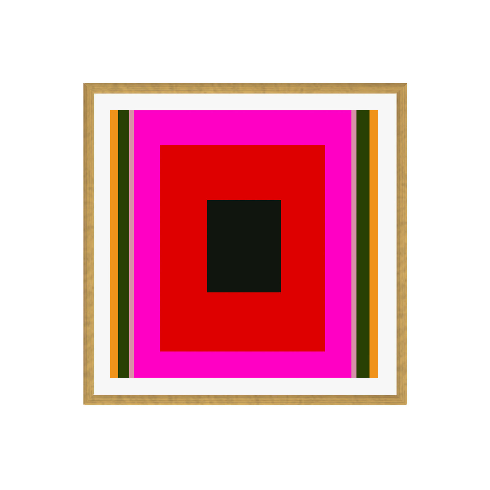 Burst Alternatively Modern Color Field by Marin Vaan Zaal, No, Gold Floater Framed, 36" H x 36" W x 2" D