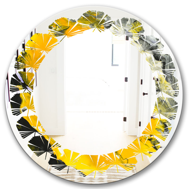 Miroir mural Leaves, H 31,5 po x l 31,5 po, Feuilles marbrées