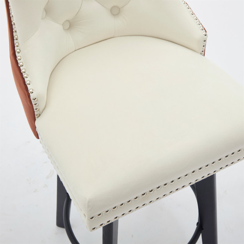 Tabourets de bar pivotants confortables et à la mode pour la décoration intérieure, Beige
