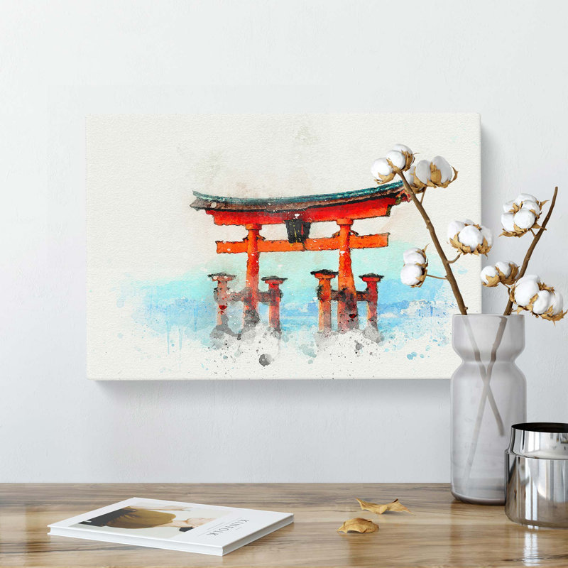 Itsukushima Shrine In Hiroshima Japan In Abstract - Wrapped Canvas, 50cm H x 76cm W x 3cm D