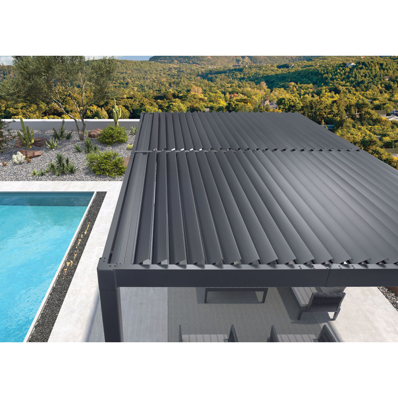 Pergola d'extérieur en aluminium mauve l 14 pi x P 10 po Pergola