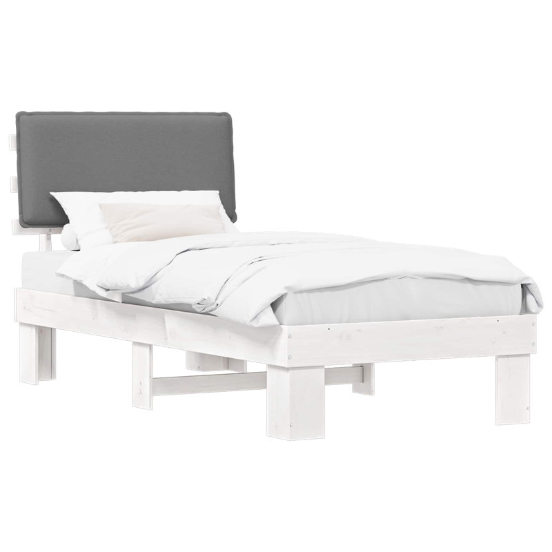 Steel Bed Frame, Small Single (2'6), Light Grey/White