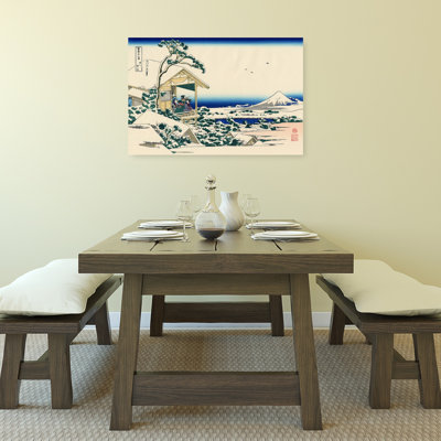 «Tea House At Koishikawa The Morning After A Snowfall Classic Traditional Architecture», reproduction d'art mural