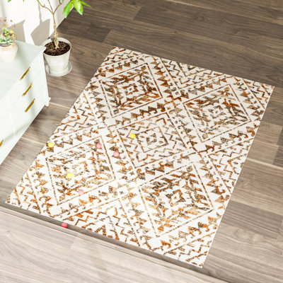 Losoya Geometric Southwestern Area Rug in Brown/Beige/Cream