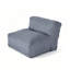 Canapé de sol modulaire en forme de L, siège unique en polyester aspect lin avec housse amovible pour une utilisation intérieure et sur terrasse couverte