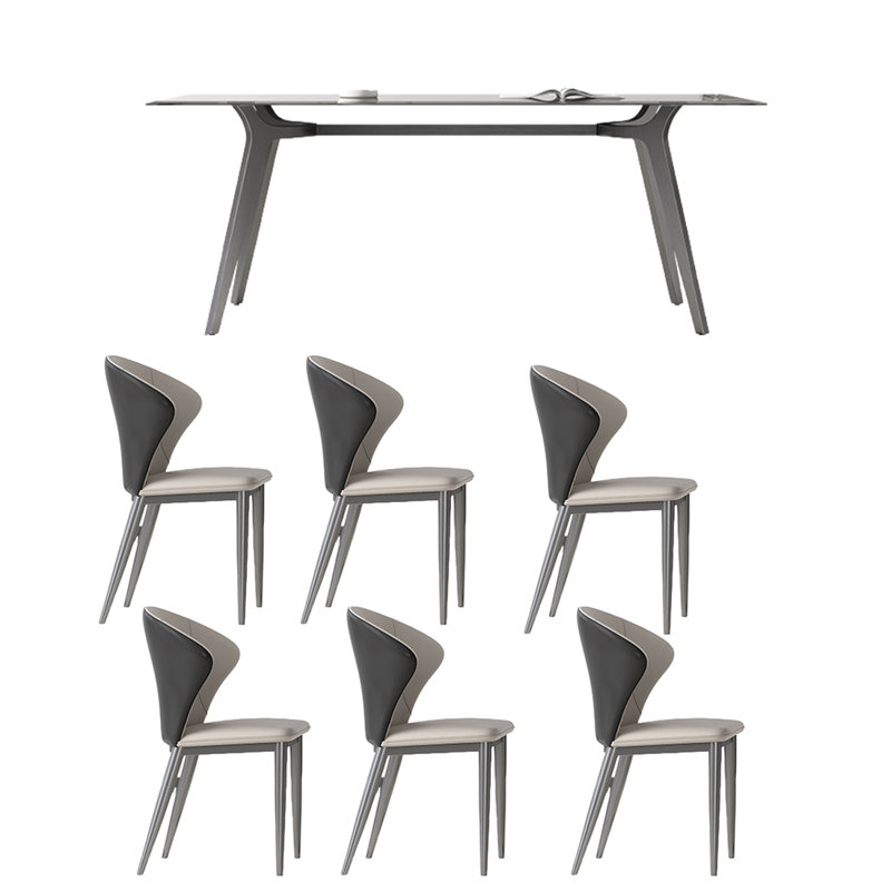Ensemble de table de salle à manger moderne et minimaliste., H 29,53 po x L 59,06 po x l 31,5 po