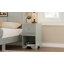 Table de chevet de style rétro avec tiroir et tablette ouverte pour chambre à coucher, table de chevet de style rétro avec design classique et poignée en métal, gris
