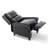 Ameiah Upholstered Balck Faux Leather Manual Push Back Recliner Chair with Wingback-1515017457