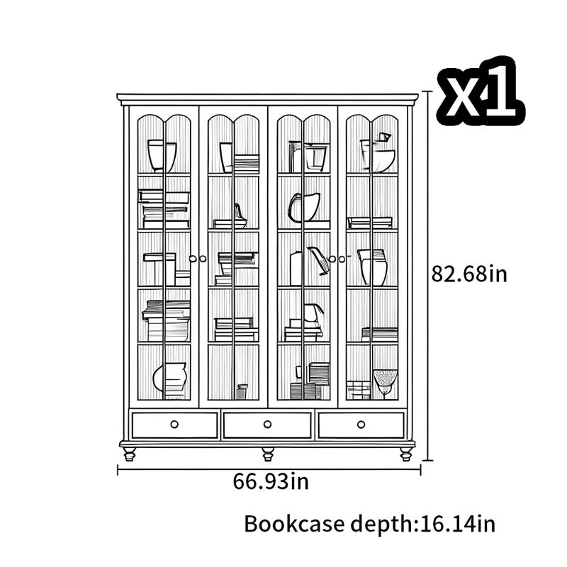 Modern minimalist style bookcase, Brown