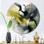 Horloge murale noire et jaune-93382006
