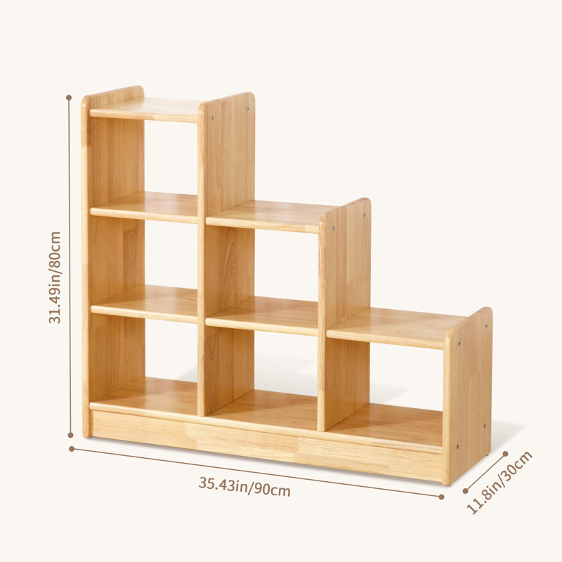 Rubber Wood 6 Cube Storage Organizer