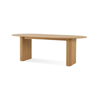 Burlywood Oval Solid Wood Dining Table