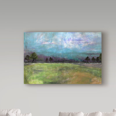 Deagen 'Abstract Aqua Sky Landscape' Print on Wrapped Canvas