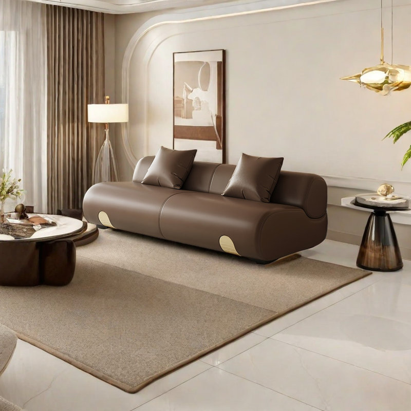 Banc rembourré Italian Modern Simplicity, Brun