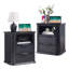 Table de chevet moderne avec station de charge, 2 tiroirs et tablette ouverte pour une vie organisée et un accès pratique-615367055