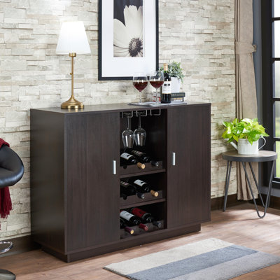 Wine Bottle & Glass Rack Brown