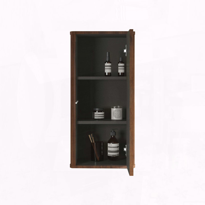 Etna Floating Side Cabinet – Striped Walnut with Push-Open Door