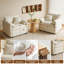 Ensemble de 2 fauteuils surdimensionnés en chenille surdimensionnés simples pour la chambre à coucher et le salon-1334537043