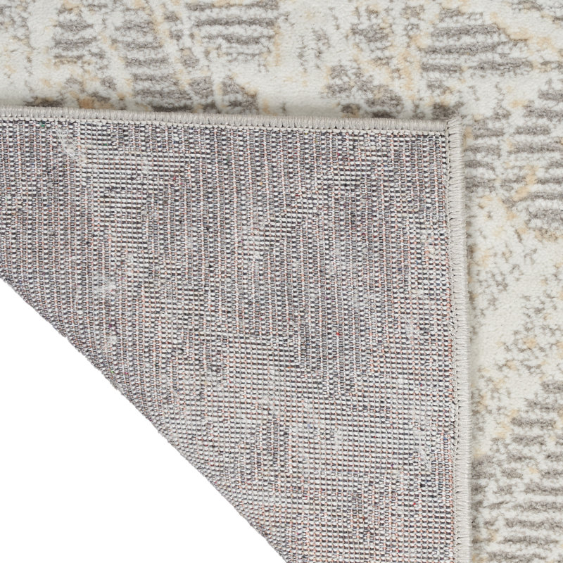Machine Made Power Loomed Polyester Area Rug in Beige, Rectangle 8' x 10'