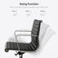 Fauteuil de bureau pivotant en cuir à dossier moyen avec accoudoirs et structure en aluminium-124066460