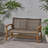 Durable Handwoven Wicker Outdoor Loveseat With Acacia Wood Frame And Iron Accents, Perfect For Patio Or Backyard-1481408959