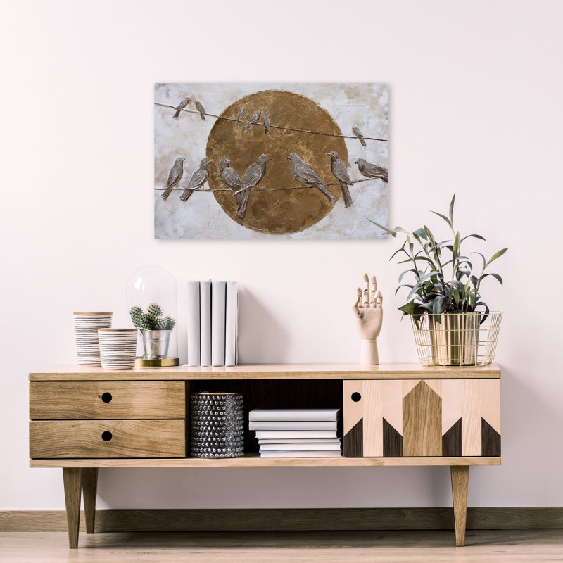 Oiseaux - peinture sur toile tendue