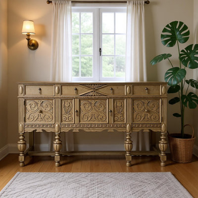 French-style vintage carved chest of drawers