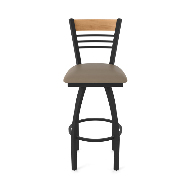 Tabouret tournant 880 Eleanor, Noir, Cannelle foncée, Tabouret de bar (siège de 30 po de hauteur)