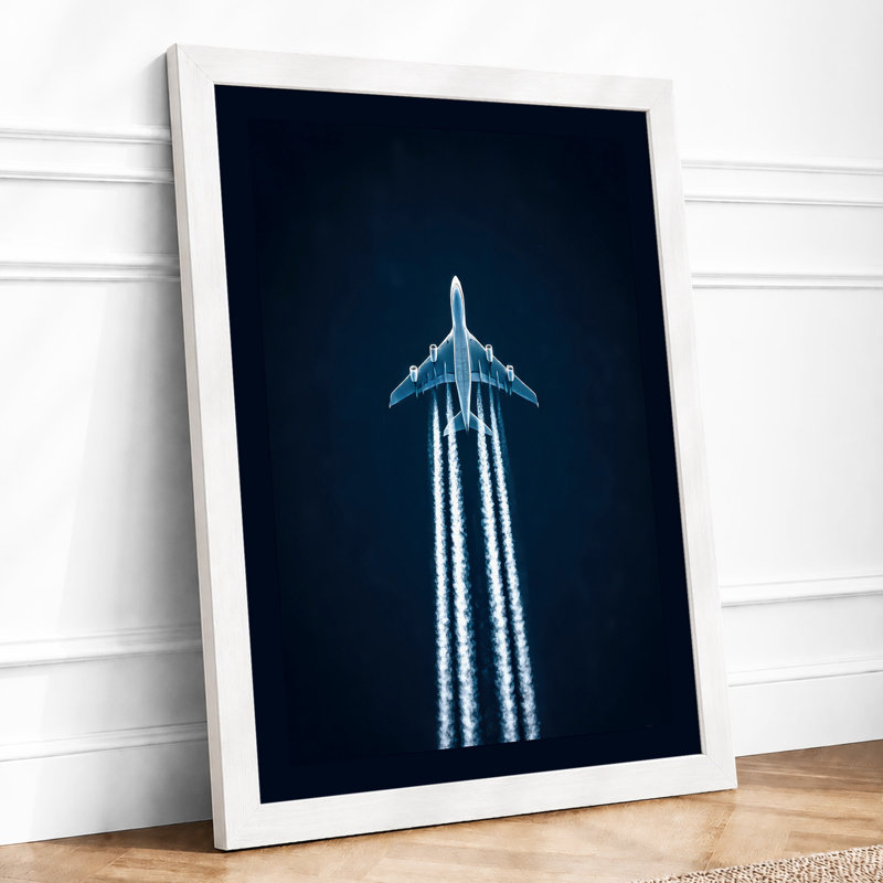 Jet Ascending Modern - Single Picture Frame Print, A4 - 29.7 x 21.0 cm, White