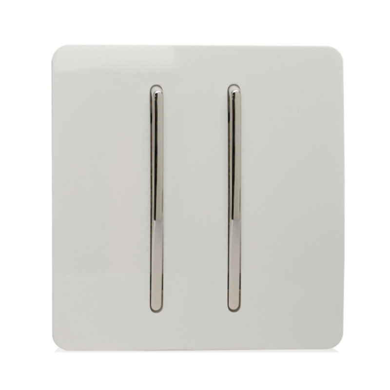 Trendi Switch 2 Gang Retractive Home Automation Switch, White