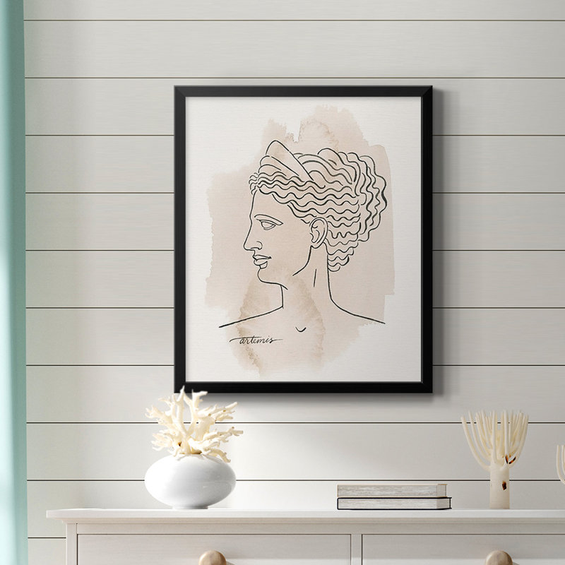 Bustes grecques VI, toile encadrée de qualité supérieure - prête à être accrochée, H 24 po x l 20 po, Noir