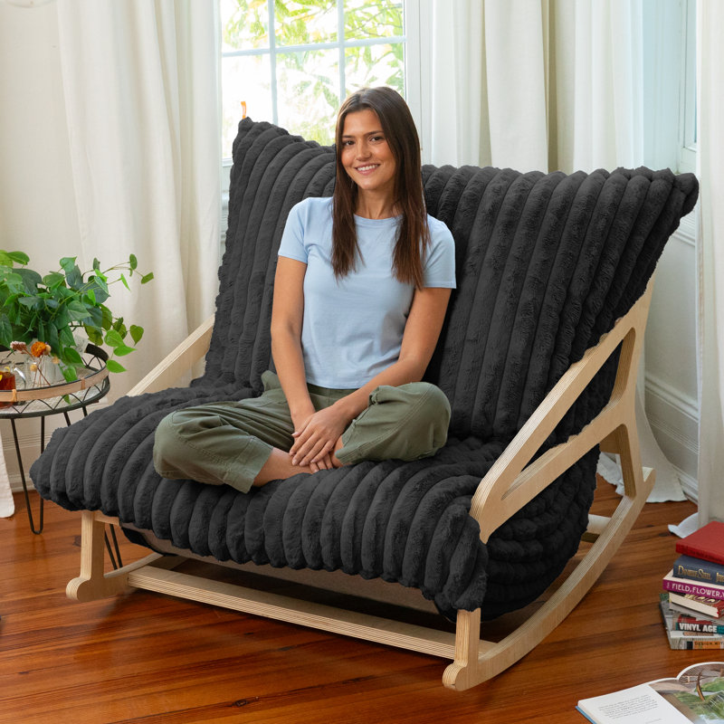 Chaise berçante avec coussin de coussin Saxx, Noir