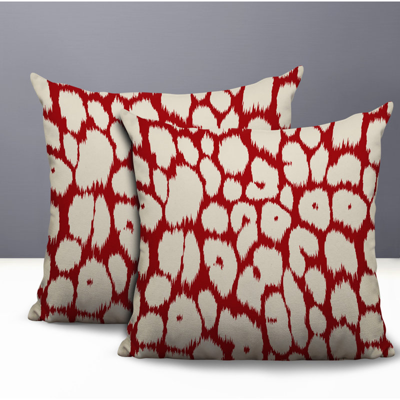 Oreiller réversible Clio Zebra, 18x18, Red