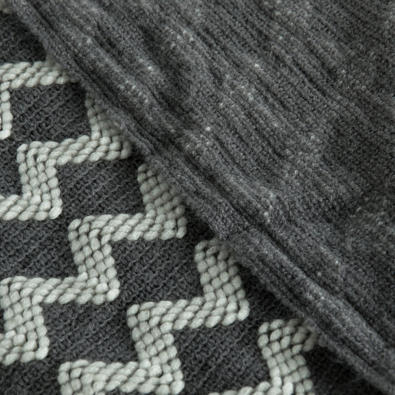 Jeté tricoté NTBAY, Gris foncé