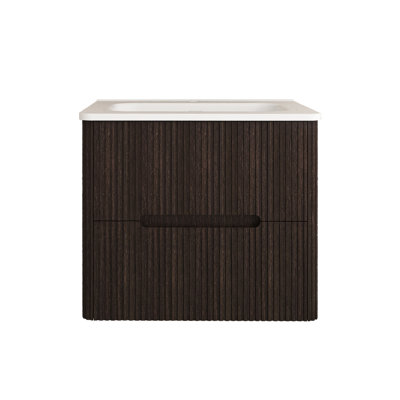 24'' Wall-Mounted Single Bathroom Vanity With Integrated Ceramic Top