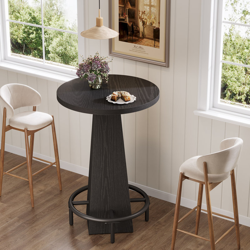 Table bistro 37,4 "H, petite table bistro avec repose-pieds