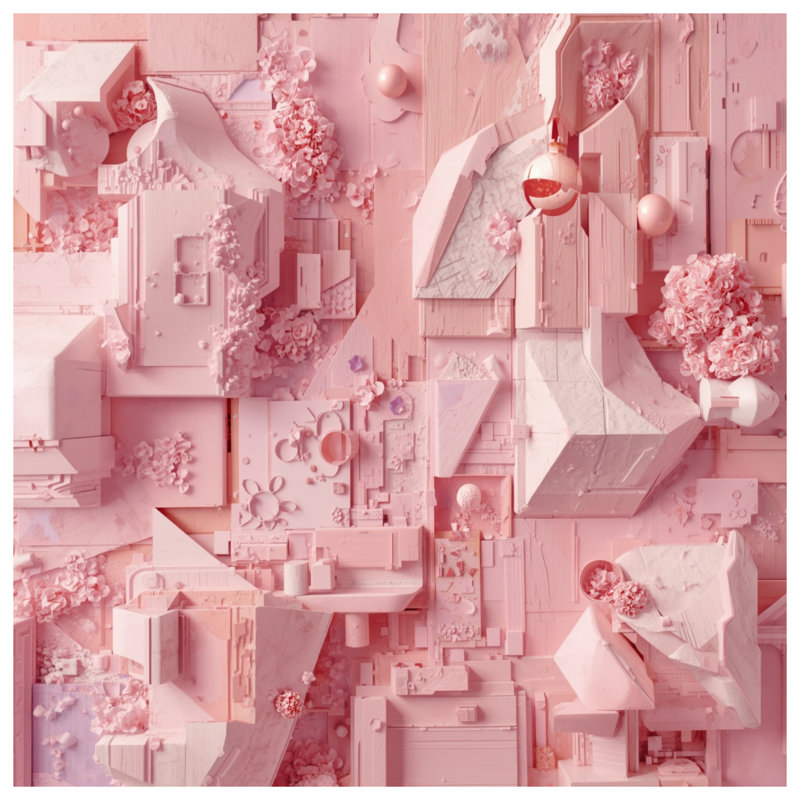 Couvertures roses avec architecture géométrique, L 60 po x H 80 po