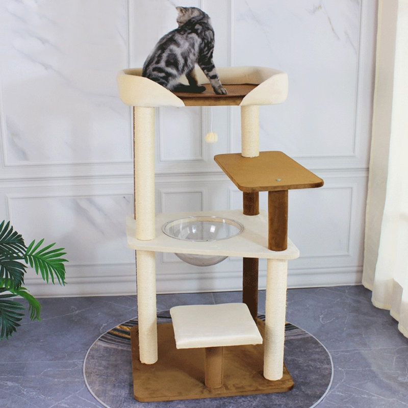 4 Tiers Cat Tree with Condons,Perch,Scratching Posts