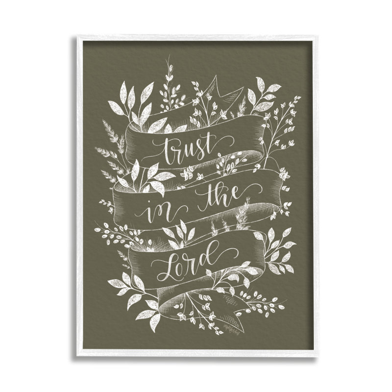 Trust In The Lord, H 16 po x l 20 po, Giclée encadrée blanc bord de mer