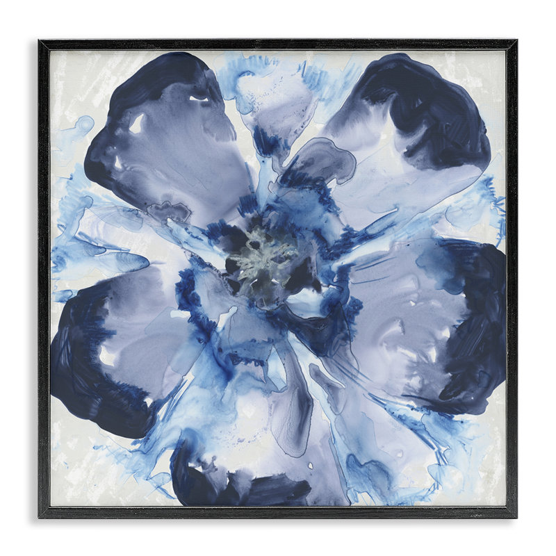 Giclée encadrée en verre bleu, design par June Erica Vess, Giclée encadrée noir minuit, H 24 po x l 24 po